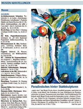 Paradiesisches hinter Stahlskulpturen - Birgit Fuchs