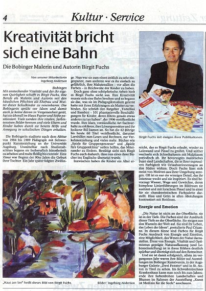 Kreativität bricht sich eine Bahn - Birgit Fuchs